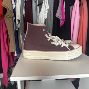 Converse Red and White High-Top Sneakers